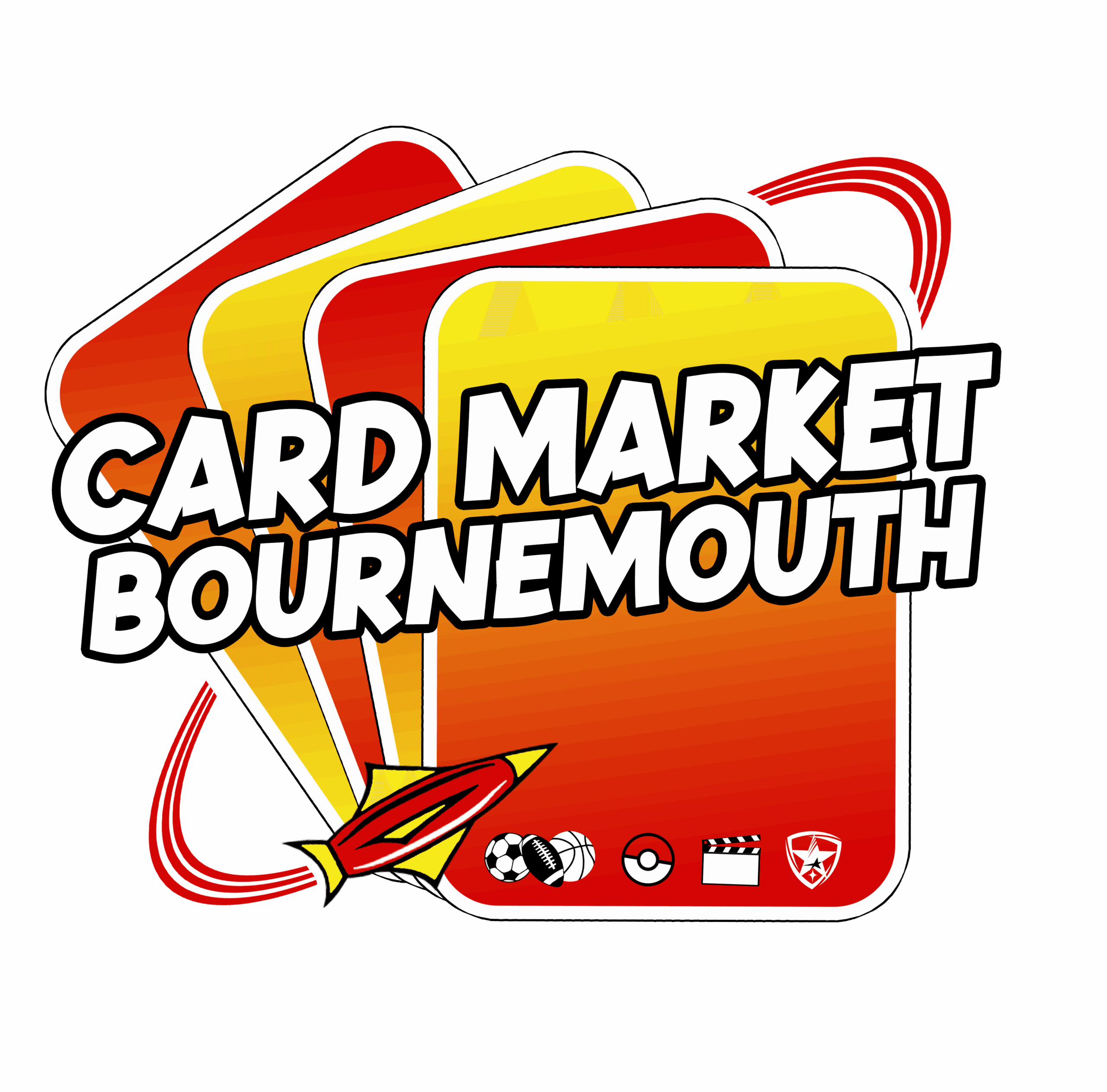 Card Market Bournemouth logo with colourful cards.