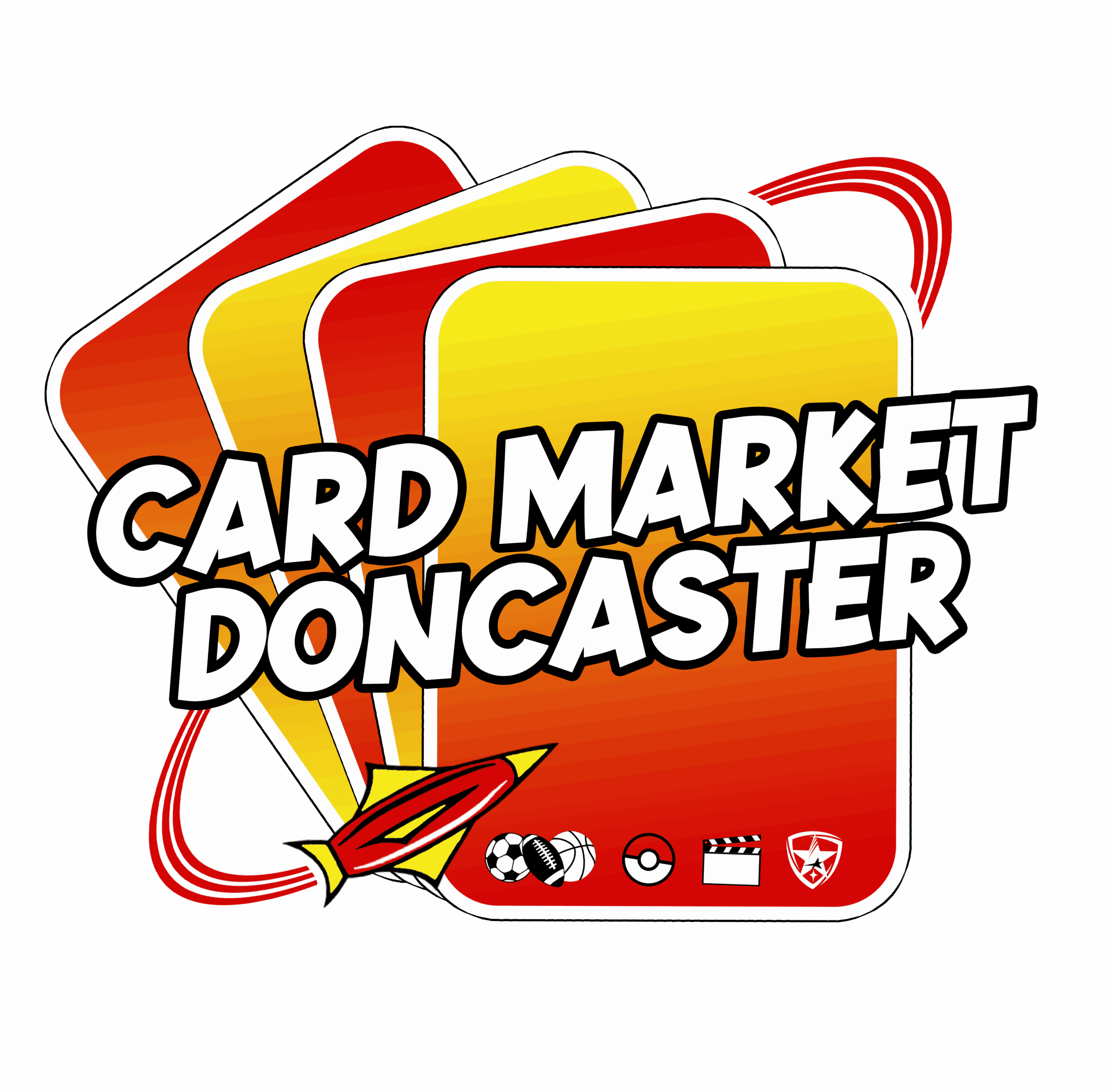 Card Market Doncaster logo with various icons