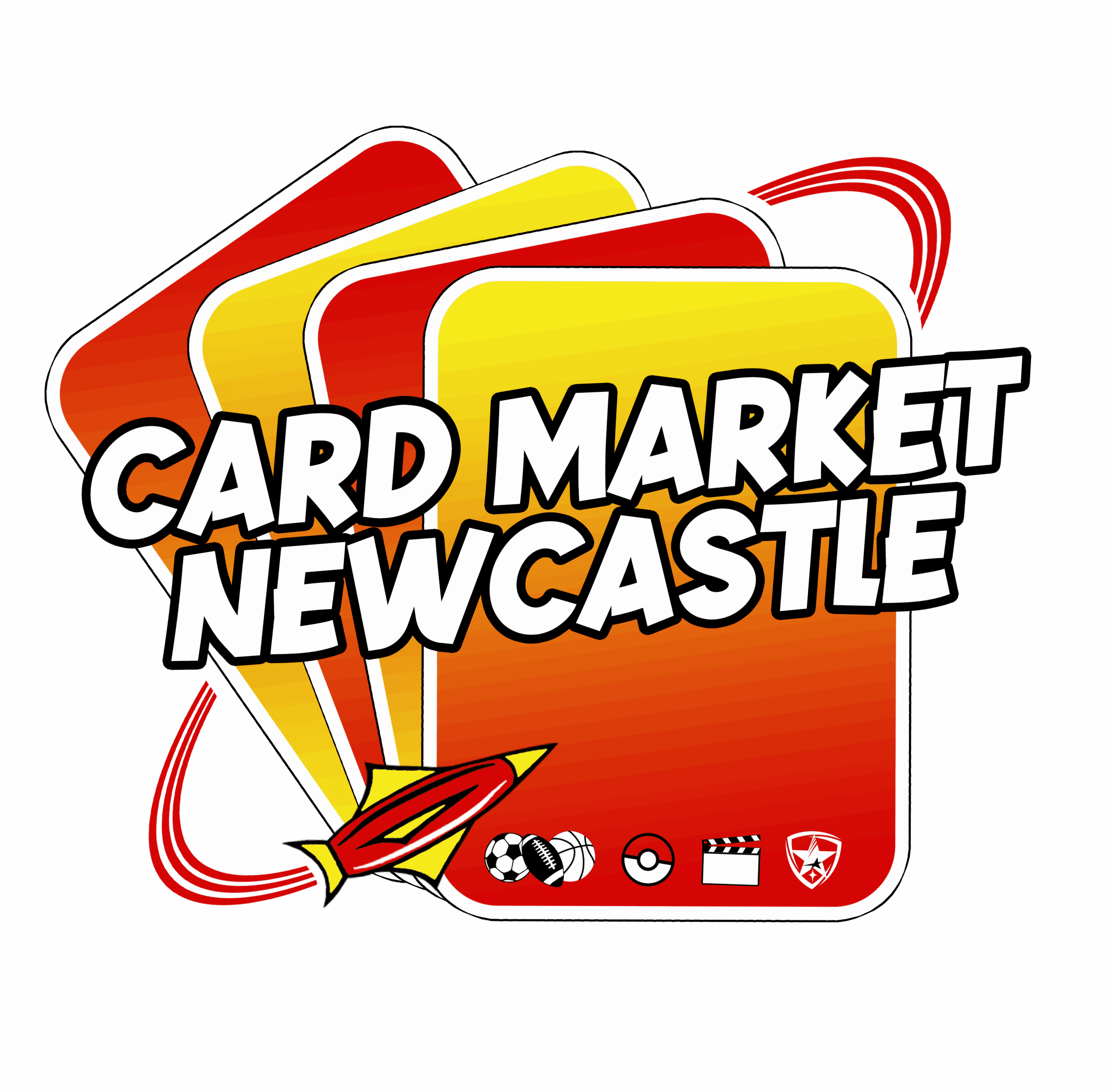 Card Market Newcastle logo with sports icons